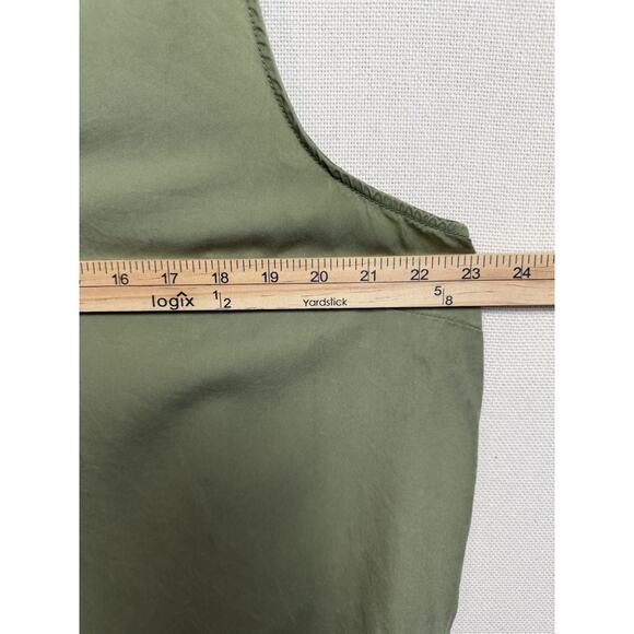 Loft Outlet Sleeveless Dress Raw Hem Pockets Sz XL Mid Length Green Casual - Picture 12 of 13